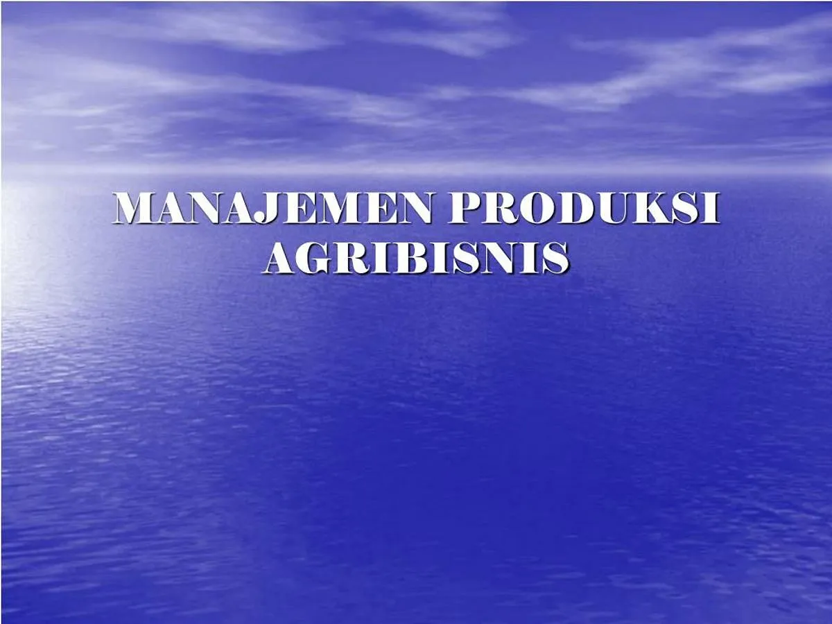 Perencanaan Produksi yang Efektif